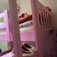 فروش تخت چوبی دو طبقه کودک با تشک رویال اصل|تخت و سرویس خواب|مراغه, |دیوار