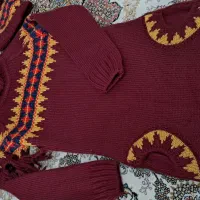 بافت یقه شل با کلاه و شال ست|لباس|ری, علایین|دیوار