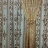 پرده در حد نو با تور تزئینی وسط، کتان خارجی|پرده، رانر، رومیزی|تهران, امیر بهادر|دیوار