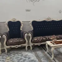 فروش فوری مبل استیل ۹ نفره استخوانی با پارچه دو رو