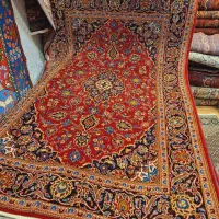 قالیچه دستباف کاشان زمینه لاکی