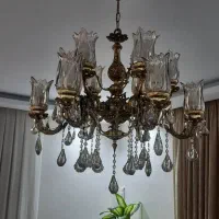 لوستر برنجی سنگین بسیار زیبا|لوستر و چراغ آویز|دماوند, گیلاوند|دیوار