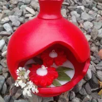 انار سفالی با شمع