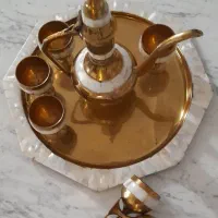 ست شرابخوری دکوری برنجی صدفکاری شده|صنایع دستی و سایر لوازم تزئینی|مرند, |دیوار