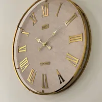 ساعت دیواری قطر ۷۰ فلزی صفحه چرم