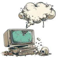 کامپیوتر قدیمی معیوب و ازرده خارج