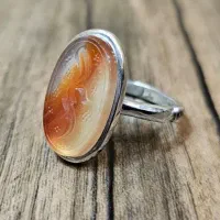 انگشتر عقیق دو رنگ خاص یمنی