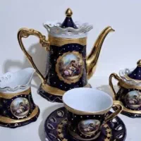 سرویس ۱۷ پارچه سرمه ای اصل نو