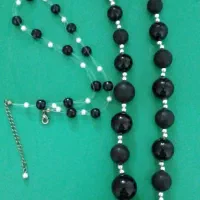 سِت گردنبند.دستبندمرواریدی /گردن آویز/النگو طلاروس