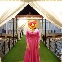 لباس مجلسی سرخابی جنس ساتن آمریکایی