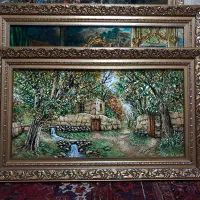 تابلوفرش دستبافت/تابلو فرش طرح کوچه باغ سایز بزرگ