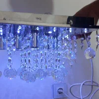 لوستر صفحه ای مربع با گوی کریستالی