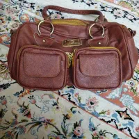 کیف  چرم.  قهوه ای.