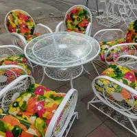 میز صندلی باغی مبل باغی خورشیدی بیضی ۴نفره|میز و صندلی غذاخوری|تهران, آبشار|دیوار