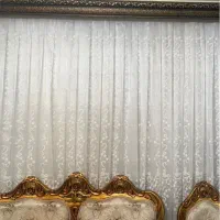 پرده حریر ترکیه درجه یک طرح گل به همراه زیره