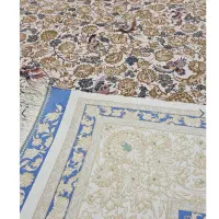 فرش ماشینی ابریشم طرح افشان گل مرغ،کرم 29|فرش|اردکان, |دیوار