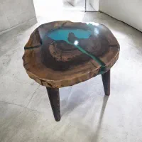 میز عسلی چوب و رزین
