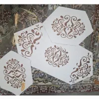 رومیزی ۳ تیکه ای عسلی در حد نو|پرده، رانر، رومیزی|قوچان, |دیوار