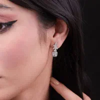 گوشواره تراش نقره آب طلا سفید جواهراتی پیچی2107%|بدلیجات|تبریز, |دیوار