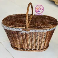 سبد چوبی پیک نیک-سبد حصیری سایز بزرگ