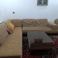 یکدست مبل ال سی نفره کار کرده|مبلمان خانگی و میز عسلی|کرج, حاجی آباد|دیوار