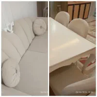 ست مبل راحتی هفت نفره و غذاخوری شش نفره