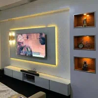 دکور کناف سقف کاذب 60در60 تی وی روم دیوار جداکننده|خدمات پیشه و مهارت|اهواز, کمپلو شمالی|دیوار