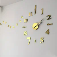 ساعت دیواری پازلی طرح اعداد لاتین مدل نامبر آینه