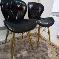 صندلی چرم مشکی پایه طلایی نو|مبلمان اداری|فردوسیه, |دیوار