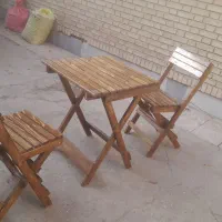 میز‌ صندلی تاشو چوب روس‌