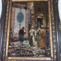 تابلو فرش دستباف تبریز بسیار نفیس چله ابریشم