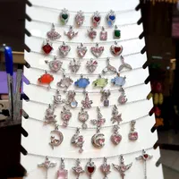 انواع گردنبند های نگین صورتی پینترستی بدلیجات