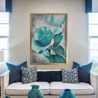 تابلو دکوراتیو کار شده با رنگ روغن و ورق طلا مایع