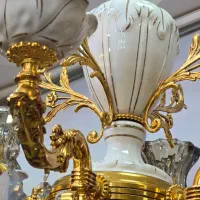 لوستر به روز اصل برنز با آبکاری طلا نو صفر|لوستر و چراغ آویز|خوی, |دیوار