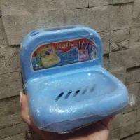 جا صابونی وجا مسواکی درسه رنگ آبی .زردوسفید