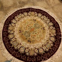 فرش گرد ۱متری زرشکی تراکم بالا آکریلیک|فرش|کرج, شهرک فهمیده|دیوار