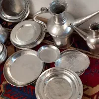 ظروف مسی قدیمی نو سفید شده یکجا فقط ۴۱ کیلو|کلکسیون اشیاء عتیقه|تهران, ایرانشهر|دیوار