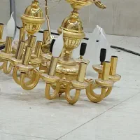 لوستر با آبکاری طلا ده شعله دوعدد درحد نو