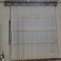 پرده تور ارگانزا حاشیه داربااستر   بسیار شیک|پرده، رانر، رومیزی|اهواز, شهرک نفت|دیوار