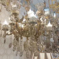 لوستر برنجی ۲۲شعله ریموت دار به همراه ضمانت
