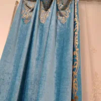 دو عدستک مخمل ی جفت پرده مخمل تور کتیبه