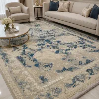 فرش طرح نقره ابی ۱۲۰۰ شانه تراکم ۳۷۰۰ کدopp3928