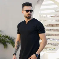 تیشرت یقه کوبایی در ۶ رنگ|لباس|میانه, |دیوار