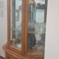 بوفه دوتیکه چوب راش وبرنزکاری شده