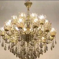 لوستر ۲۴شعله ترکیب برنز ‌کریستال درجه یک|لوستر و چراغ آویز|کرمانشاه, |دیوار