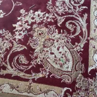 یک جفت فرش ۱۲ متری زرشکی گل برجسته