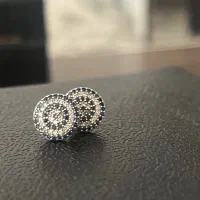 گوشواره نقره طرح چشم نظر