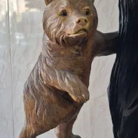 مجسمه خرسهای چوبی کلکسیونی کمیاب|مجسمه، تندیس، ماکت|قدس, شهر‌قدس|دیوار