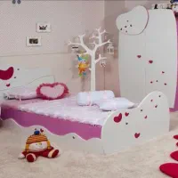 تخت و کمد دخترانه شرکتی و کاملا نو|تخت و صندلی بچه|الیگودرز, |دیوار