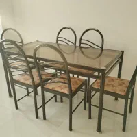 میز نهار خوری شش نفره فلزی